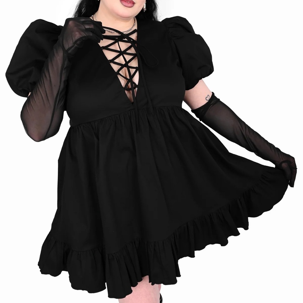 Foxblood Abby Puff sleeve dress plus size 3x goth witchy